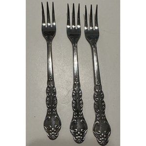 3 VTG Japan National Stainless Oyster Forks Seafood Forks Silverware Utensils